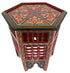 Hand Painted Moroccan Multi-Color Side Tables with Moucharabieh Wood Design
