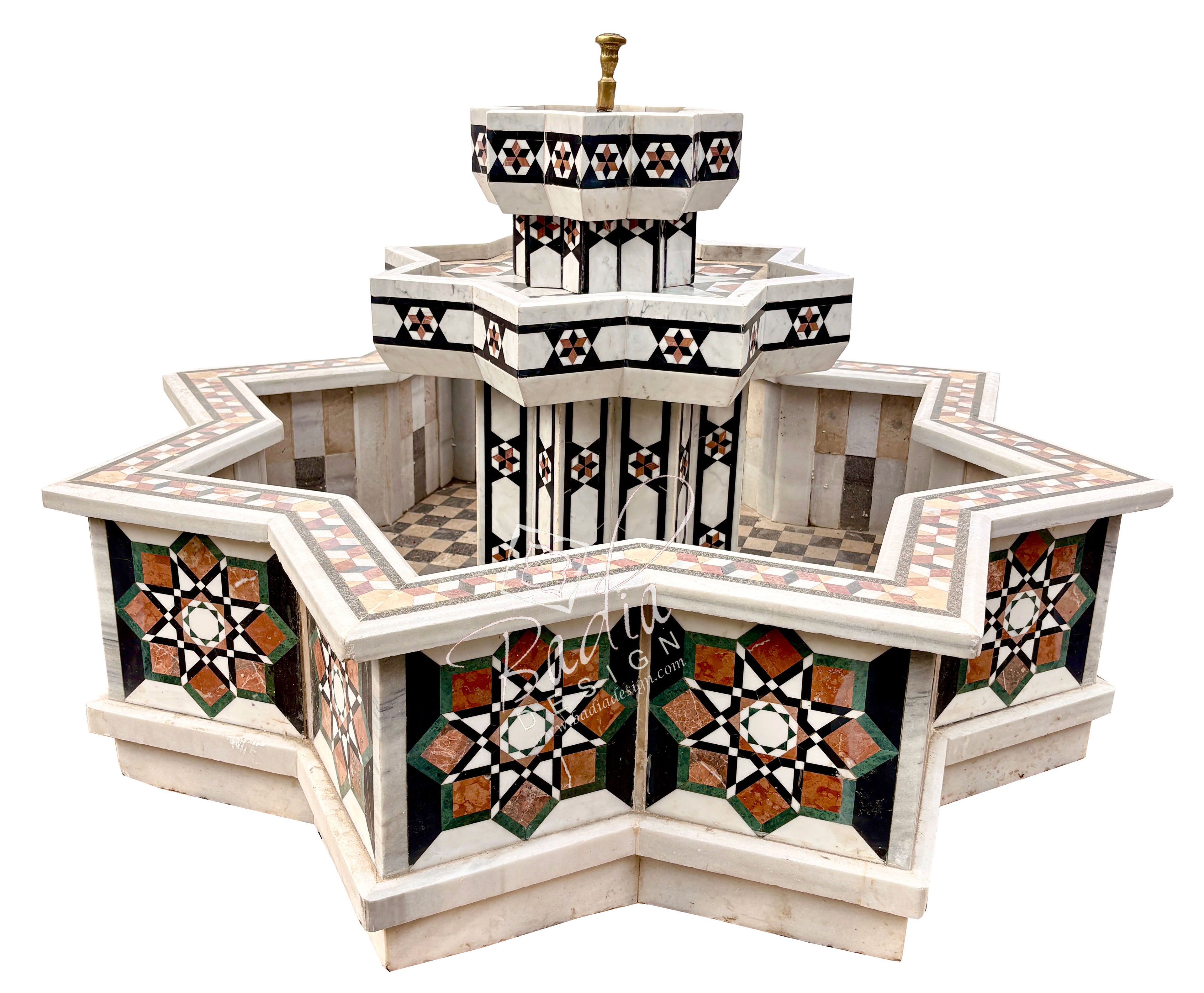 Multi-Color Star Shaped Marble Fountain