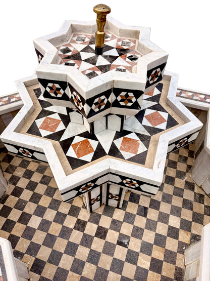 Multi-Color Star Shaped Marble Fountain