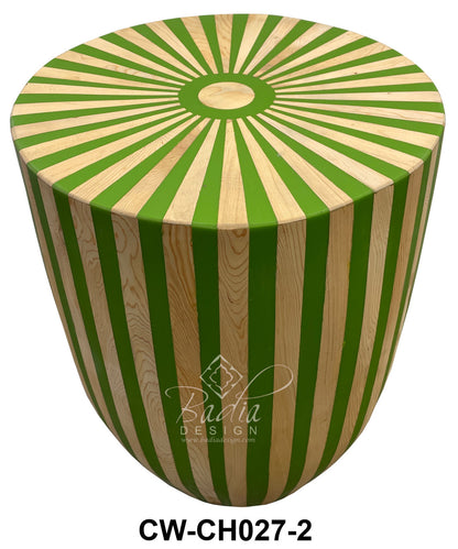 Multi-Color Wooden Ottoman