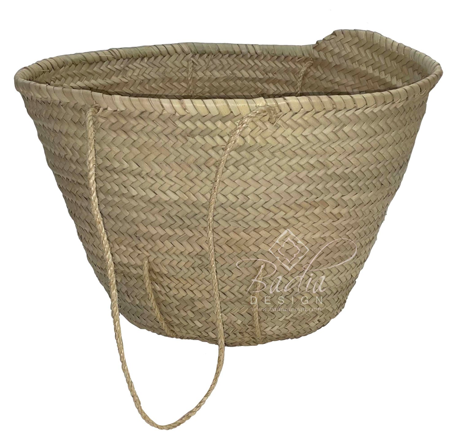 Moroccan Natural Color Handwoven Straw Handbag with Thin Strap