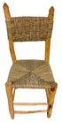 Moroccan Natural Wood Chair with Woven Rope Seat and Back
