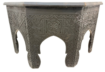 Octagon Embossed Metal and Bone Table