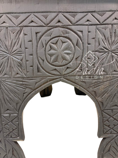 Octagon Embossed Metal and Bone Table