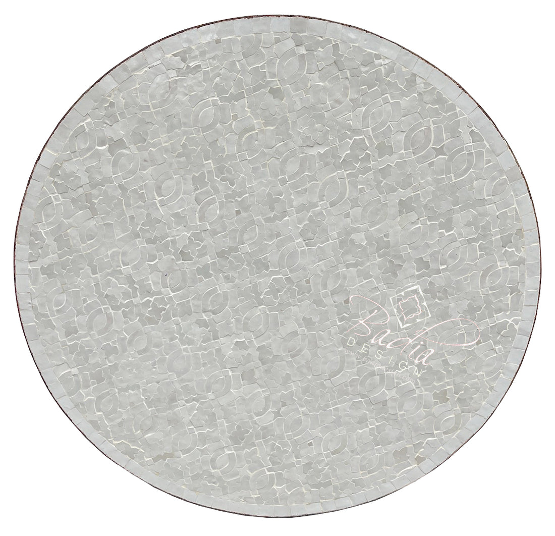 Moroccan Mosaic Tile Table Top in Off-White