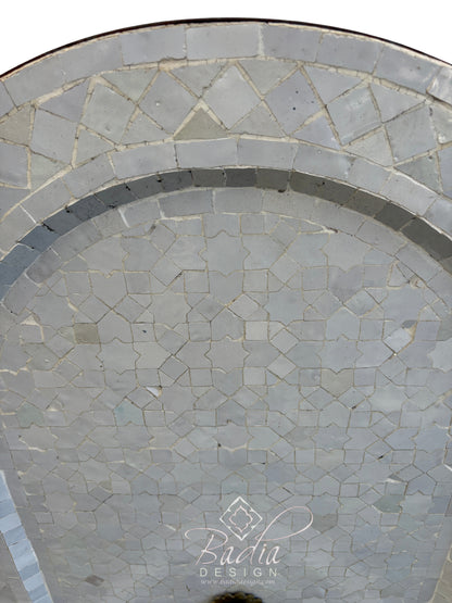 Off-White Mosaic Tile Water Fountain