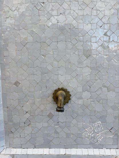 Off-White Mosaic Tile Water Fountain