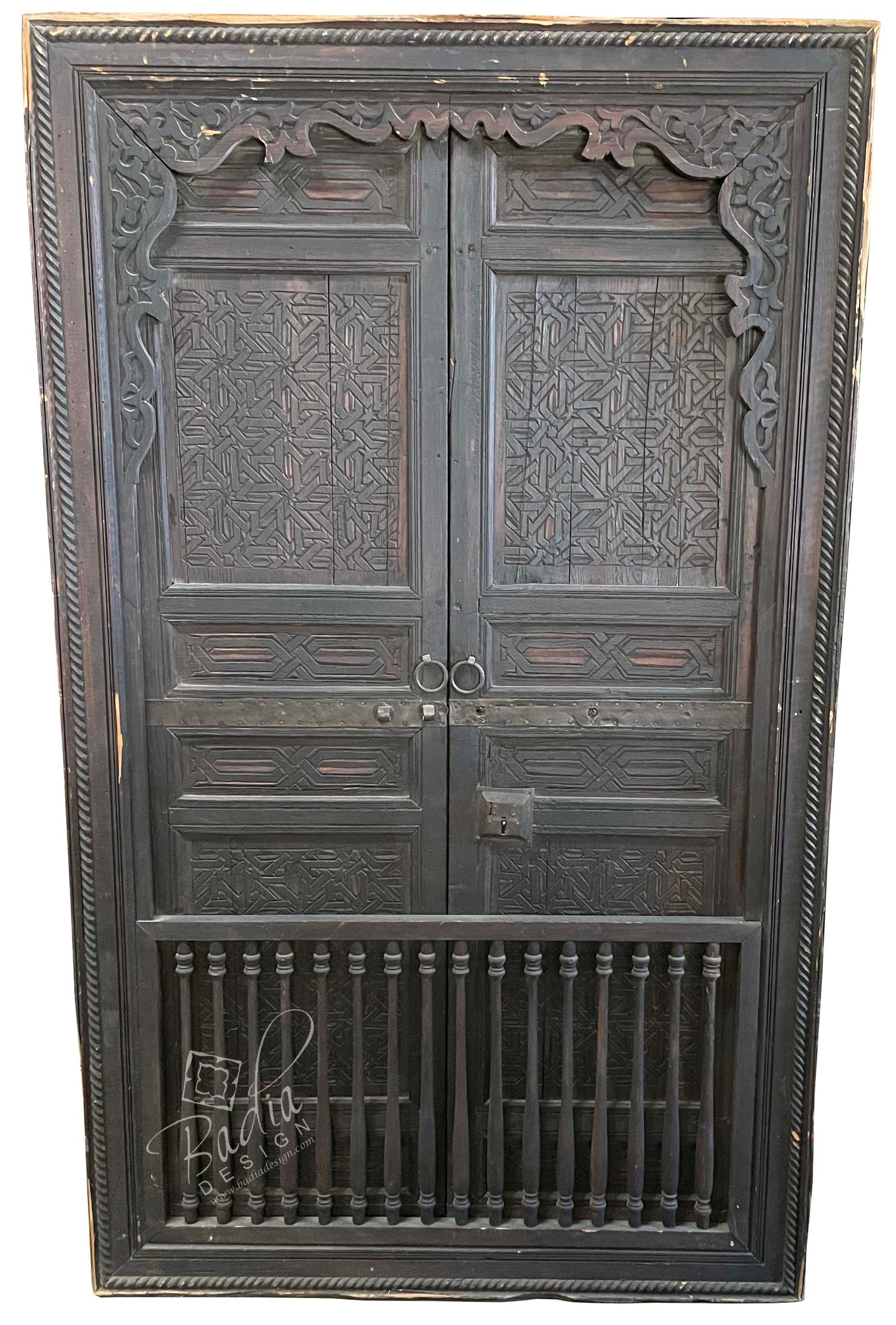 Old Vintage Hand Carved Wooden Door