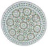 Round Green and White Moroccan Tile Table Top