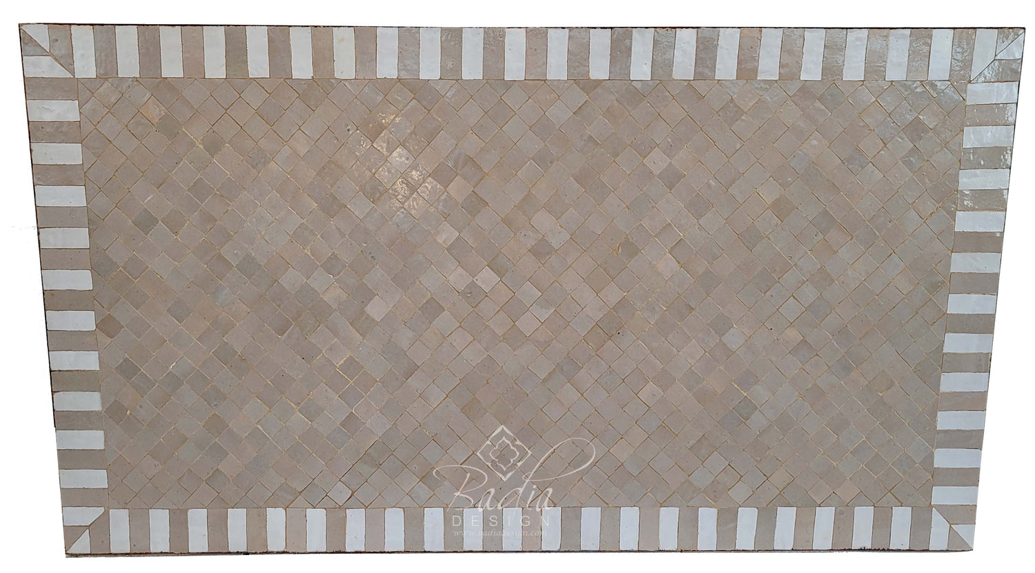 36"W x 63"L Beige Intricate Tile Table Top