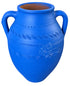 Moroccan Painted Cobalt Blue Olive Jar with Double Handles