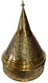 Large Hand Carved Moroccan Embossed Brass Tajine