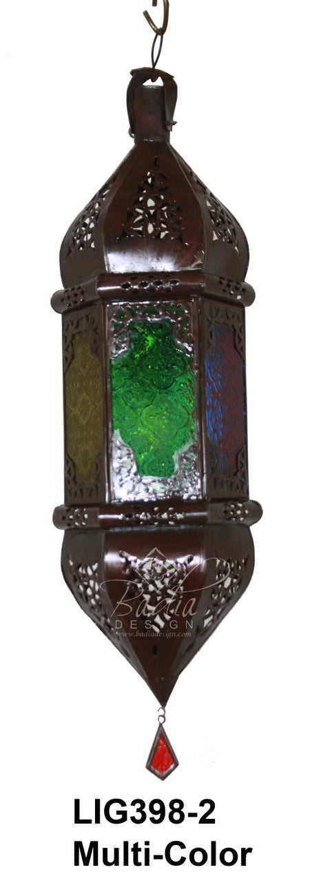 Hanging Multi Color Glass Lanterns