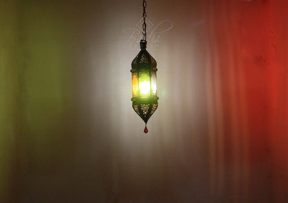 Hanging Multi Color Glass Lanterns