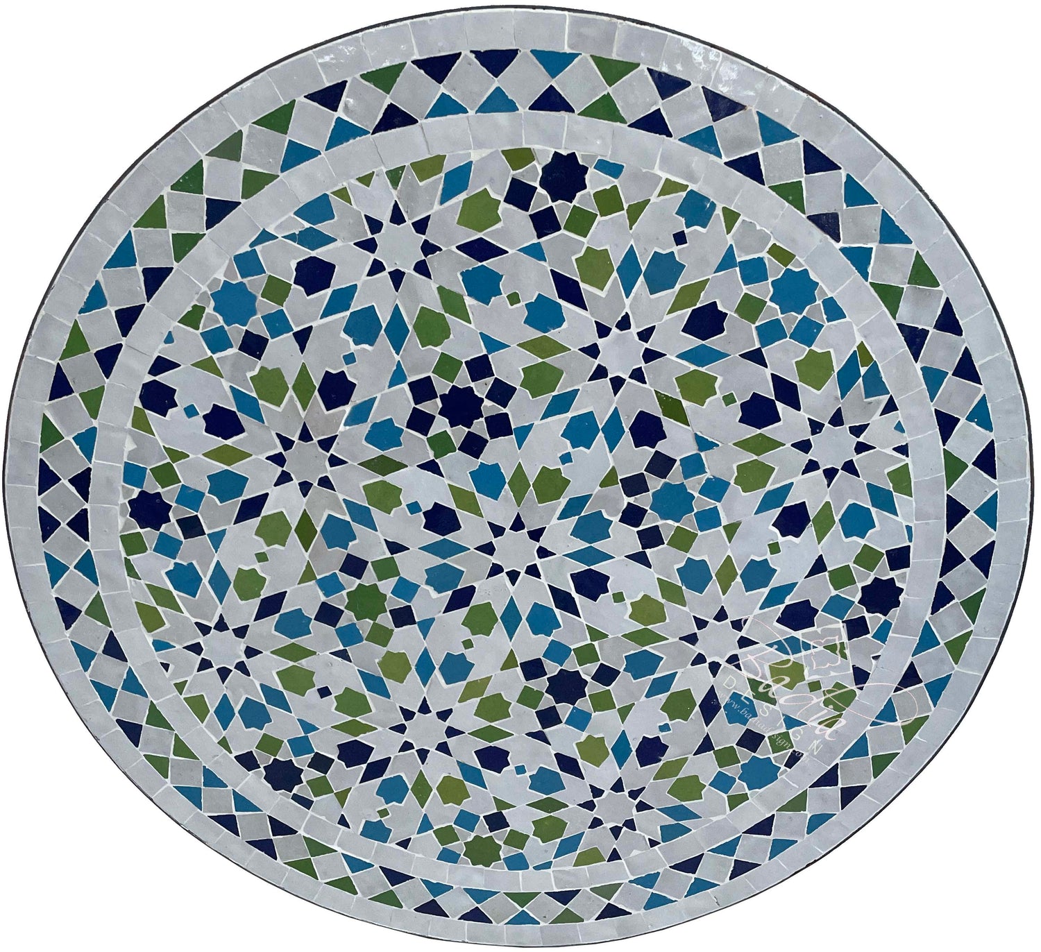 Multi-Color Moroccan Round Tile Table Top