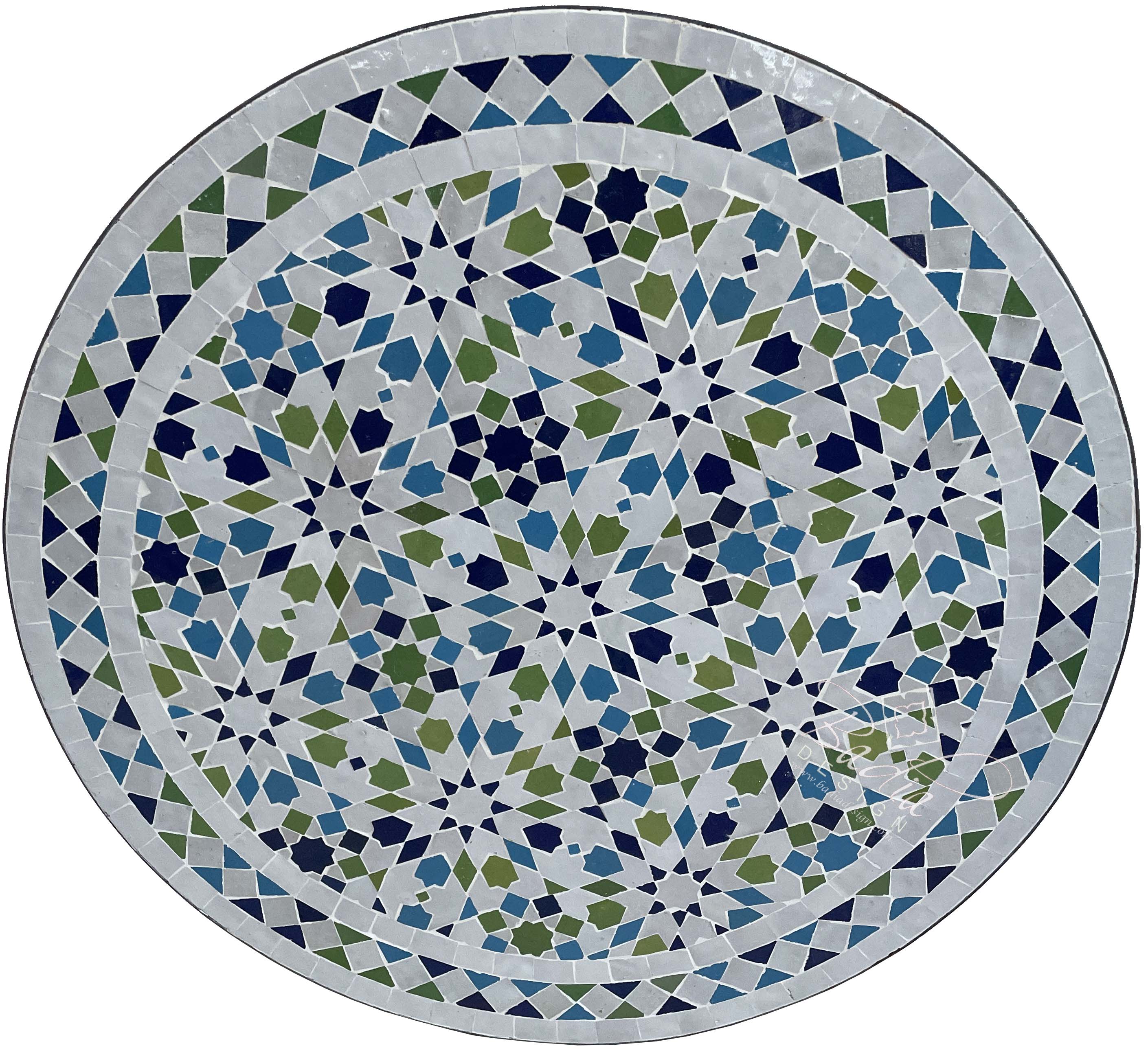 Multi-Color Moroccan Round Tile Table Top