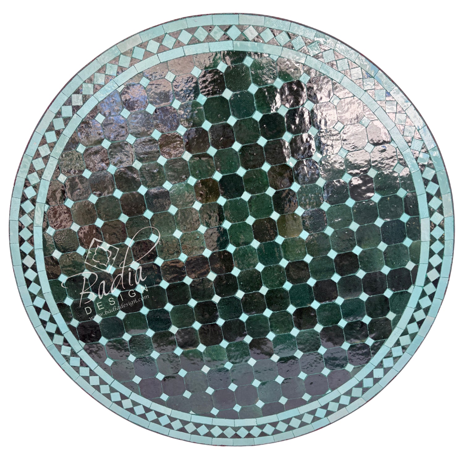 36" Green Round Tile Table Top