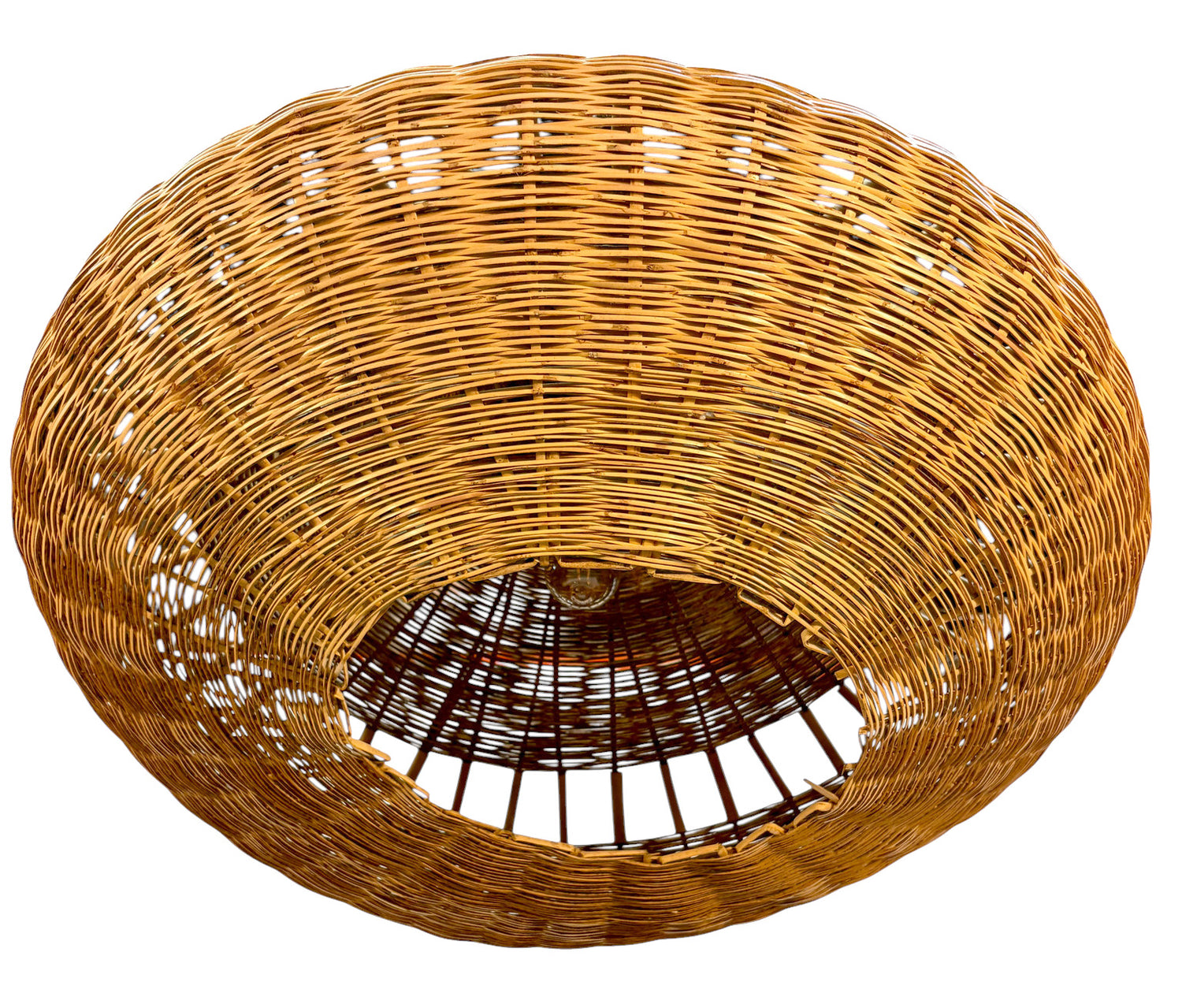 Raffia Hanging Lantern with Woven Natural Fiber Design