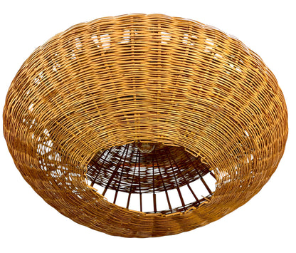 Raffia Hanging Lantern with Woven Natural Fiber Design