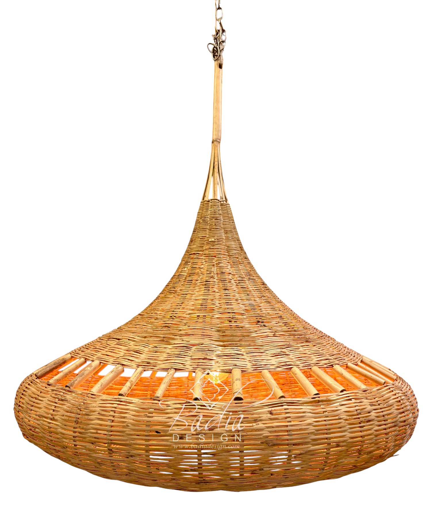 Moroccan Raffia Hanging Lantern with Woven Natural Fiber Design