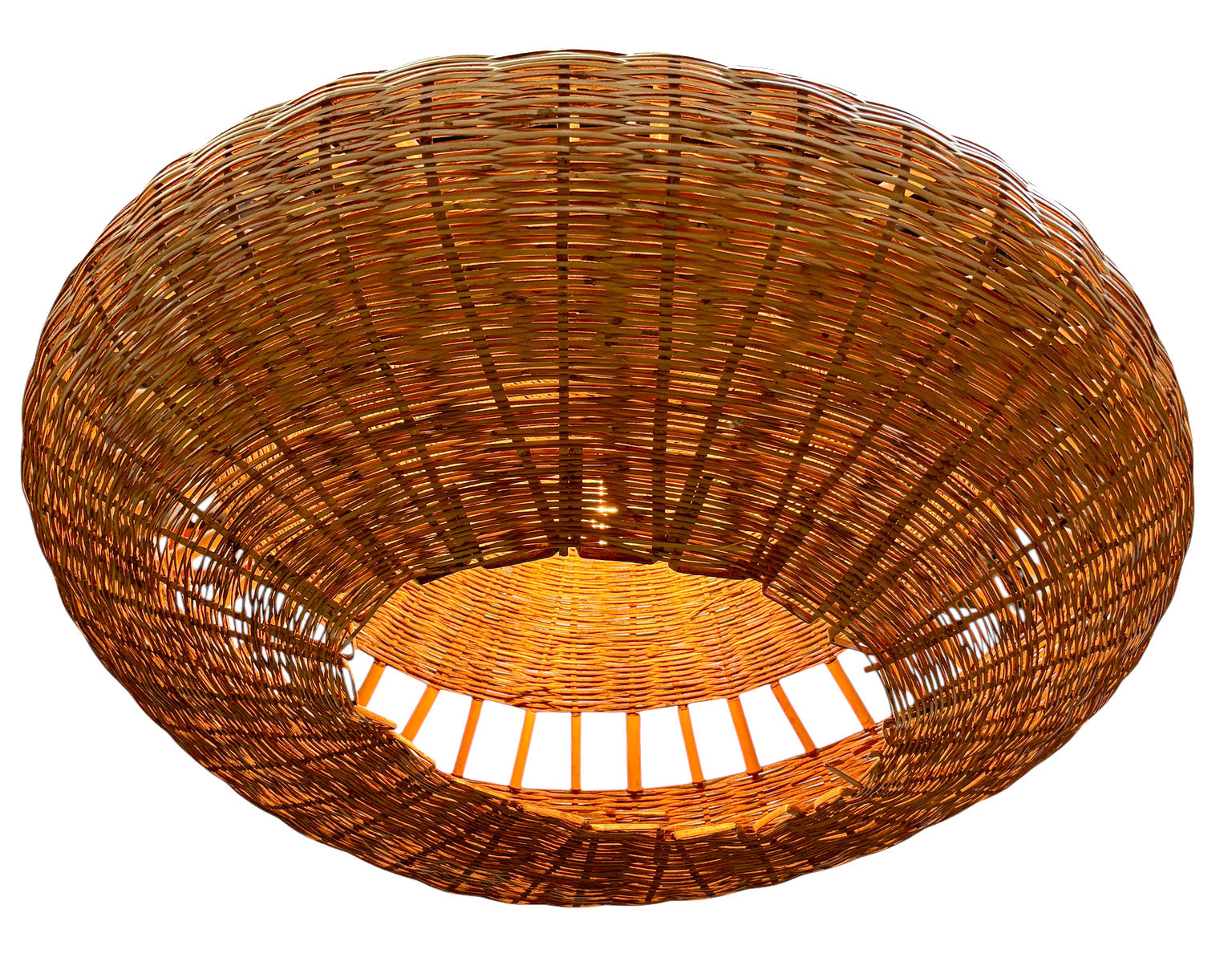 Raffia Hanging Lantern with Woven Natural Fiber Design