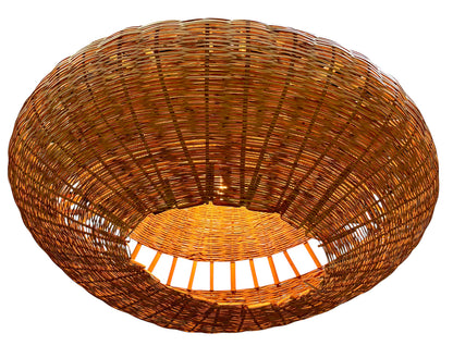 Raffia Hanging Lantern with Woven Natural Fiber Design