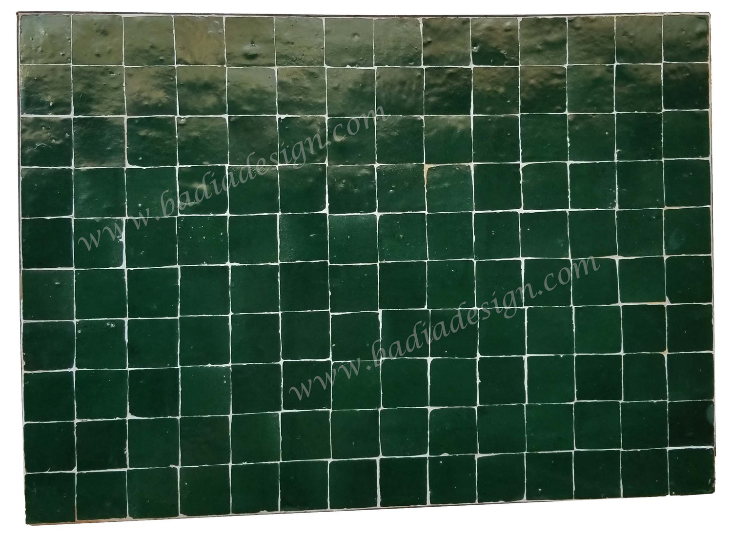 Rectangular Emerald Green Moroccan Tile Table Top