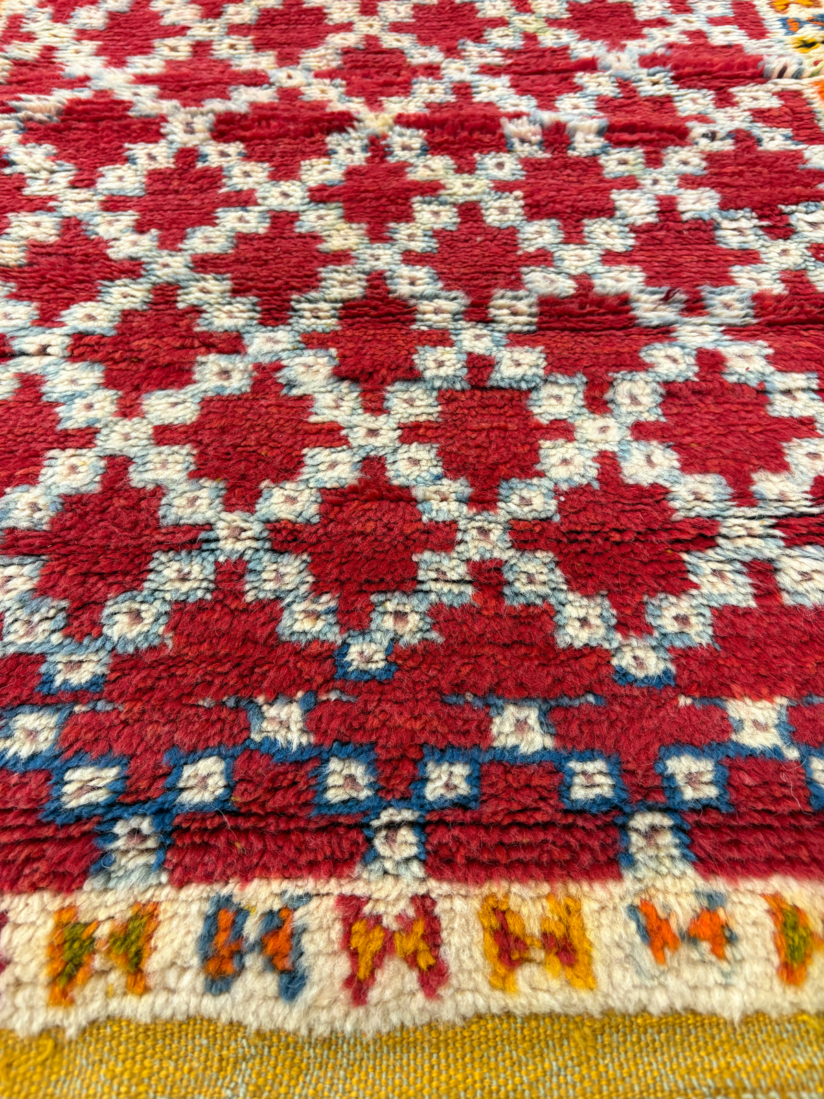 Moroccan Red Geometric Berber Handwoven Rug
