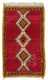 Moroccan Red Multi-Color Geometric Handwoven Rug