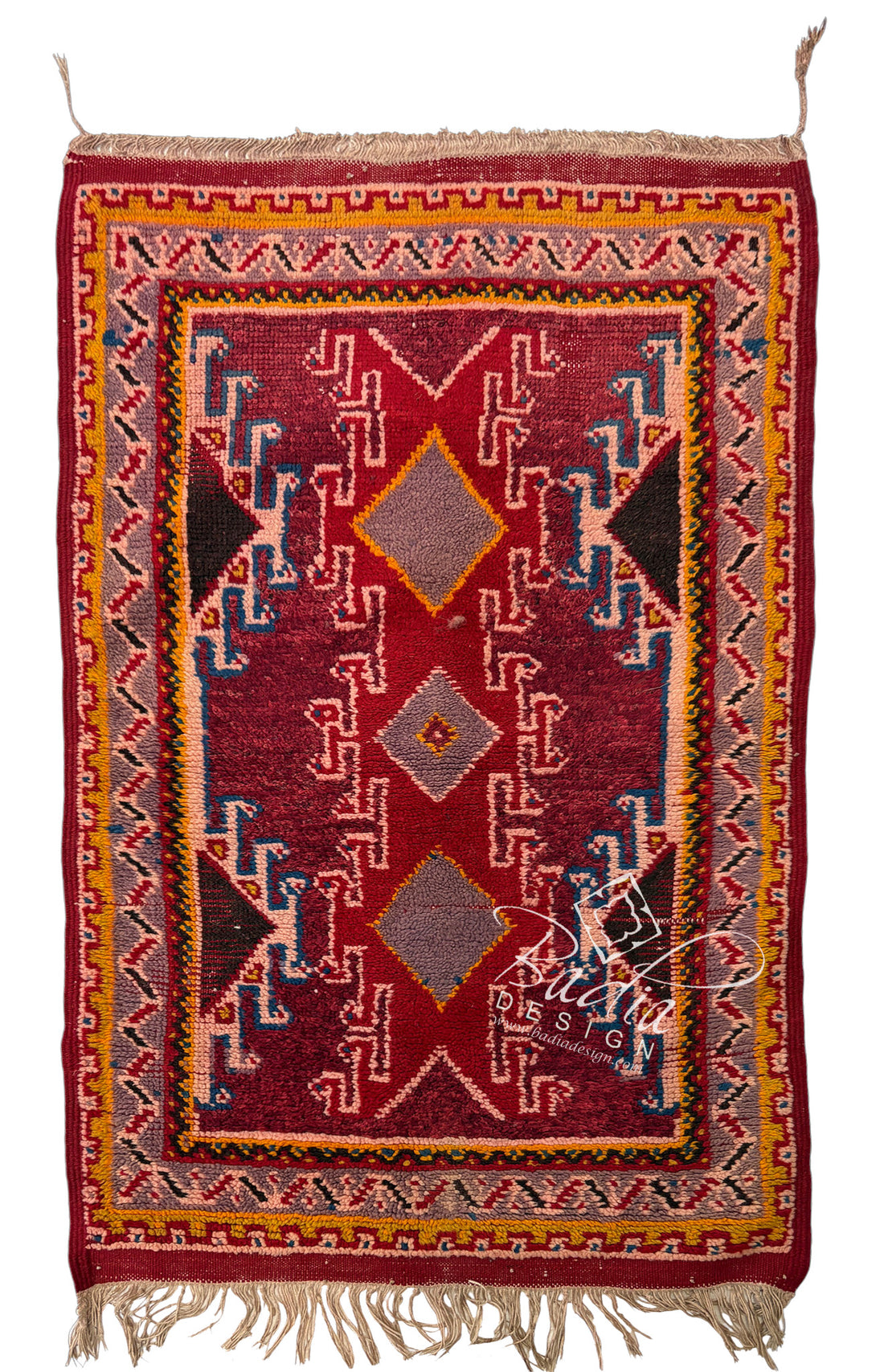 Moroccan Red Multi-Color Handwoven Tribal Rug
