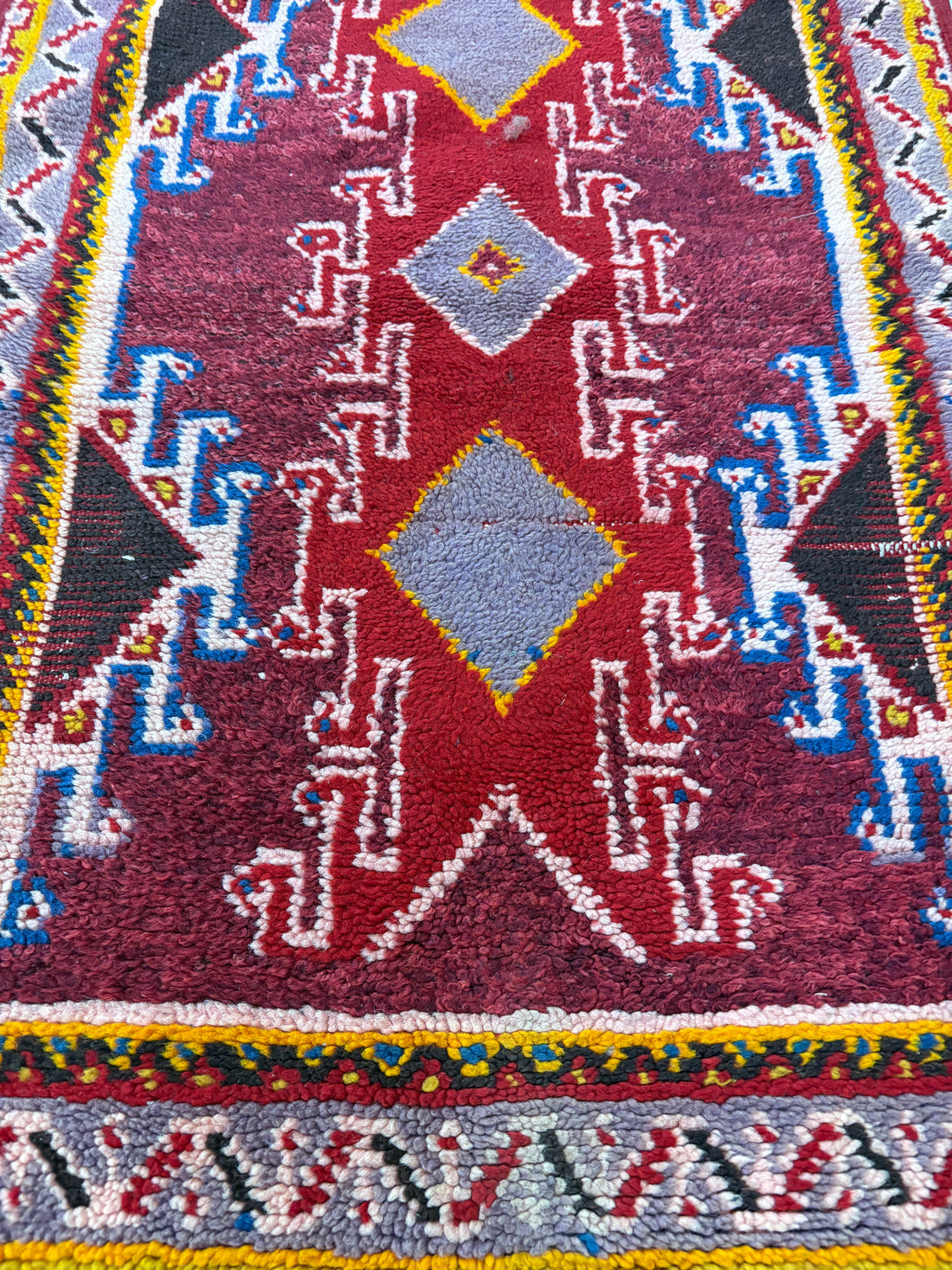 Red Multi-Color Handwoven Tribal Rug