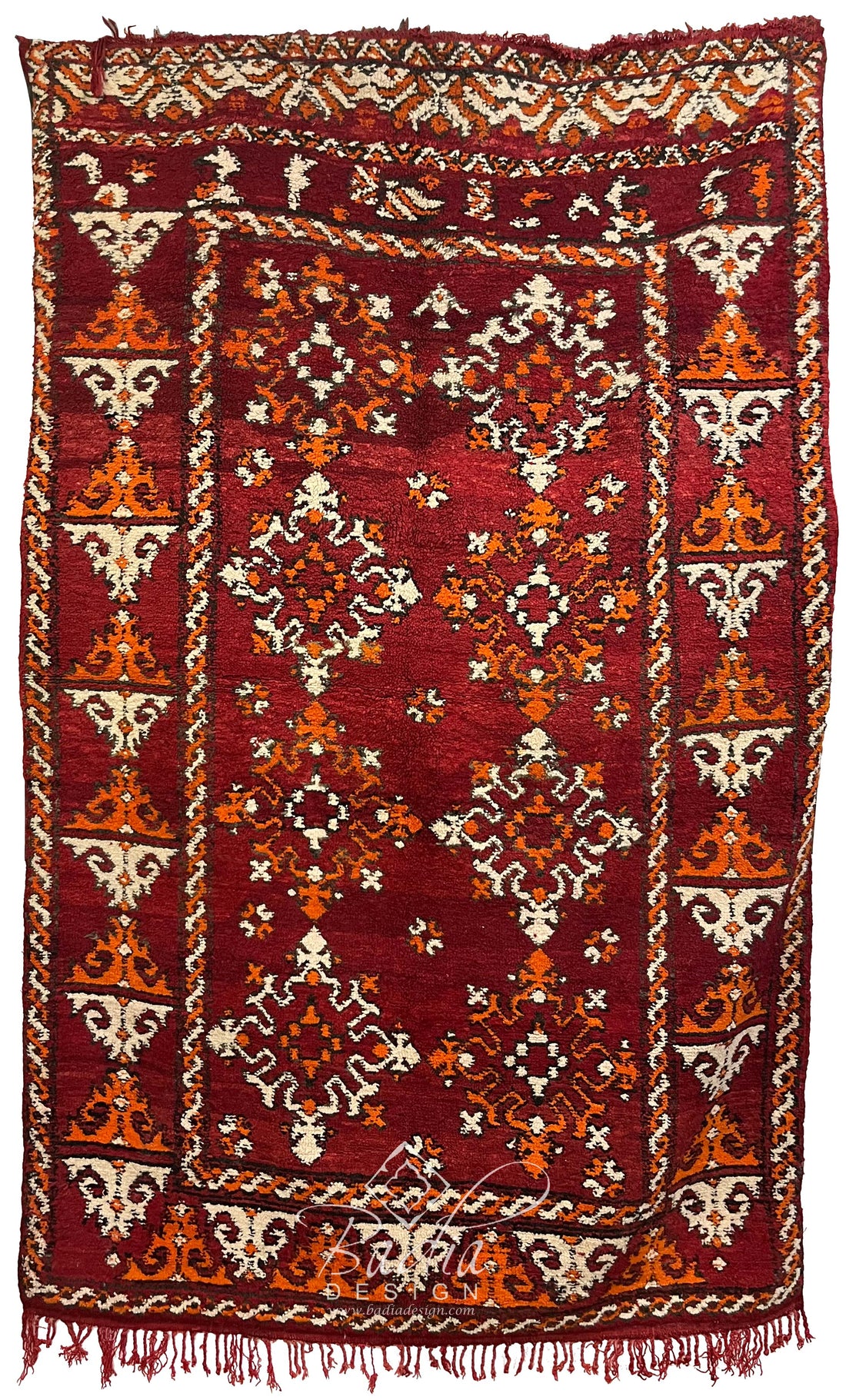 Moroccan Red Vintage Hand Woven Rug