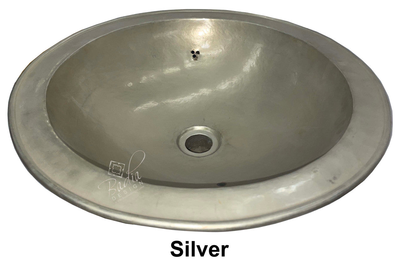 Round Hand Forged Brass and Silver Sinks