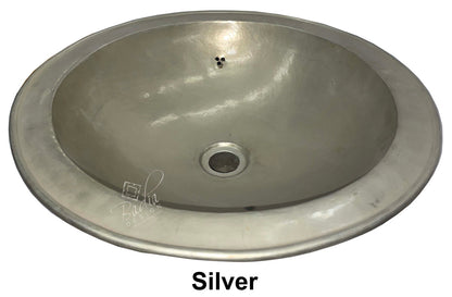 Round Hand Forged Brass and Silver Sinks