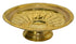 Decorative gold tray with intricate designs on a white background