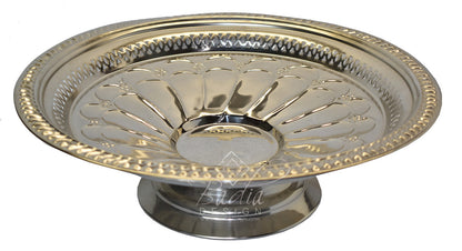 Round Moroccan Silver Serving Tray