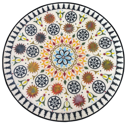 Round Multi-Color Resin Inlay Table