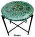 Round Mosaic Tile Coffee Table with Foldable Base