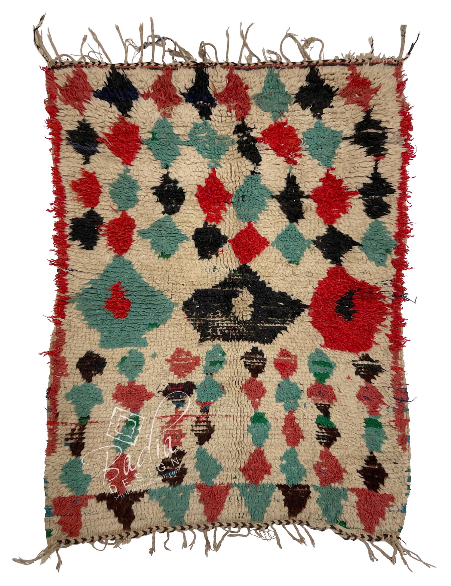 Small Multi-Color Rug with Geometric Designs