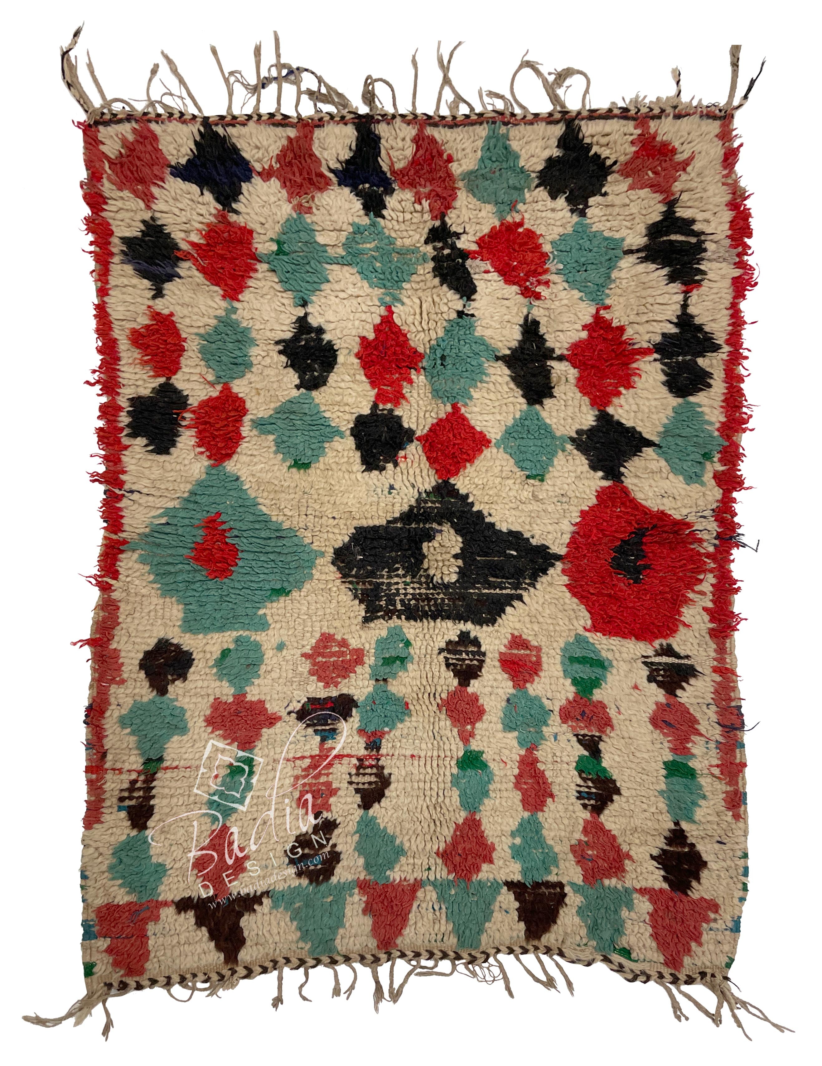 Small Multi-Color Rug with Geometric Designs