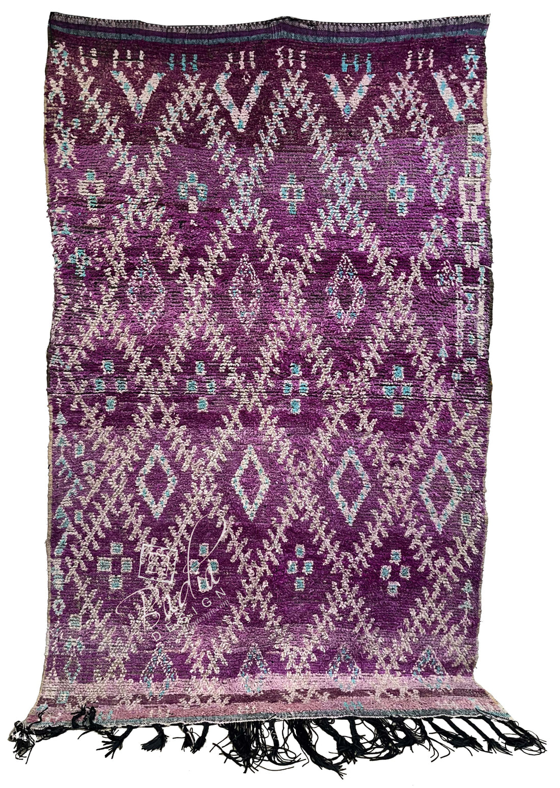 Purple Multi-Color Moroccan Rug with Tribal Designs