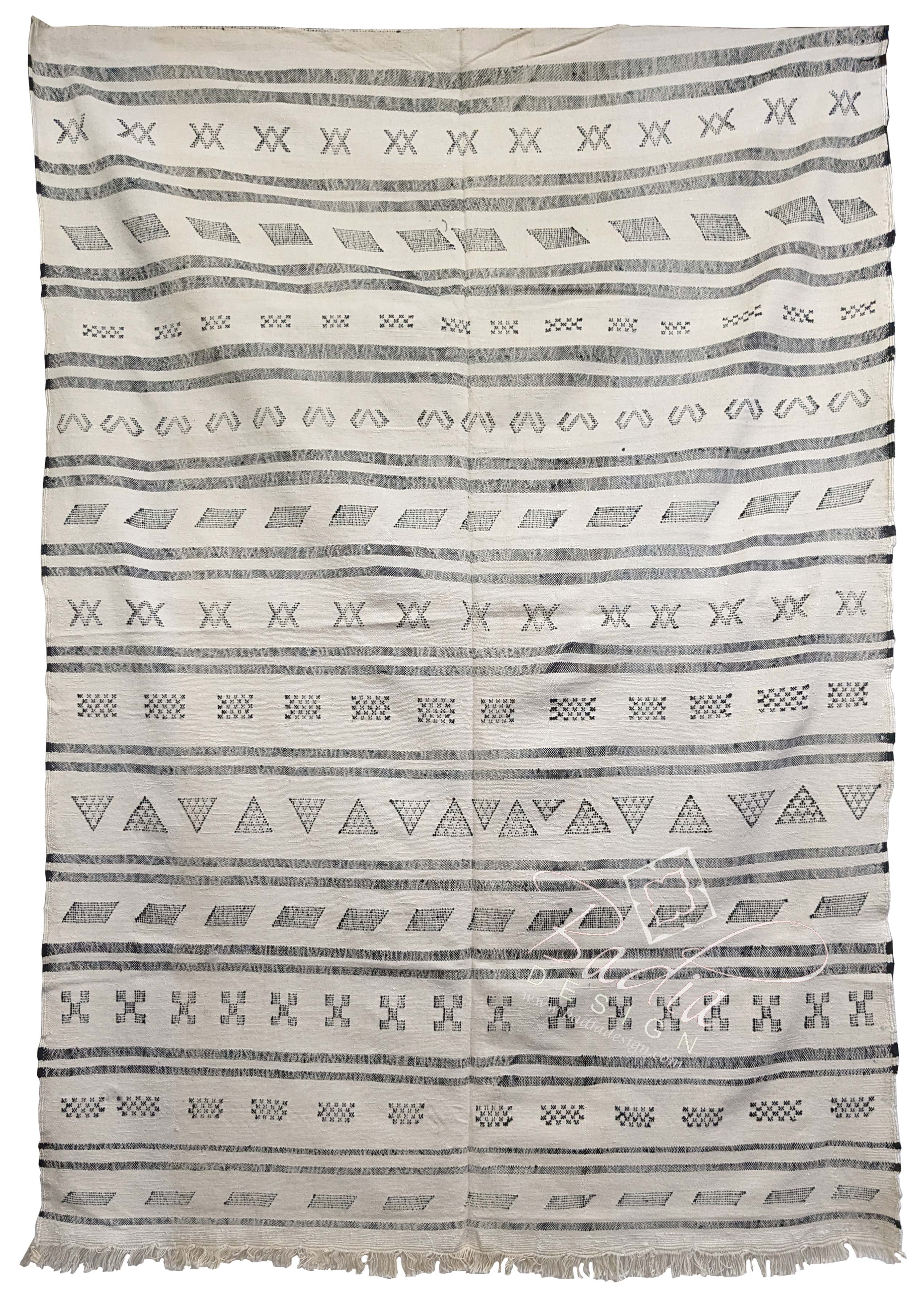 Gray Color Tribal Rug with Geometric Designs