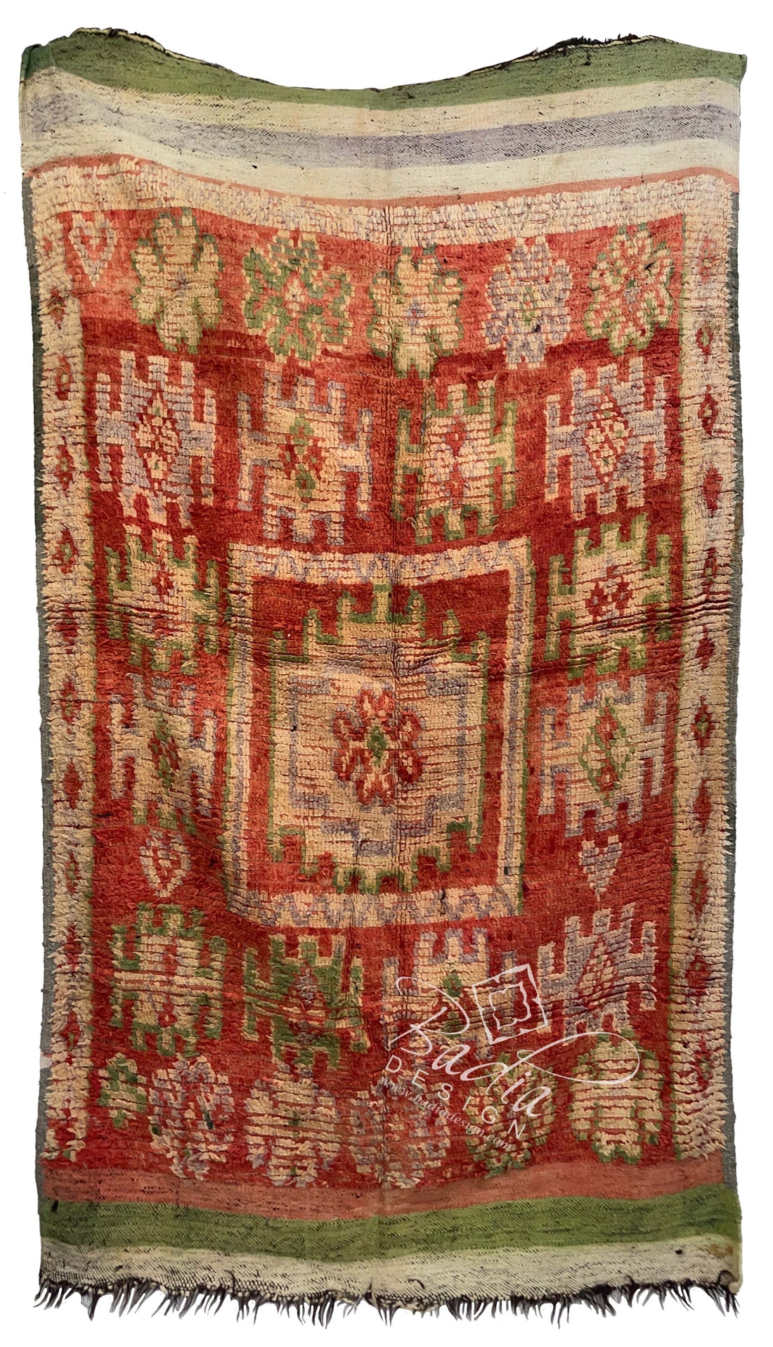 Vintage Multi-Color Moroccan Handmade Tribal Area Rug