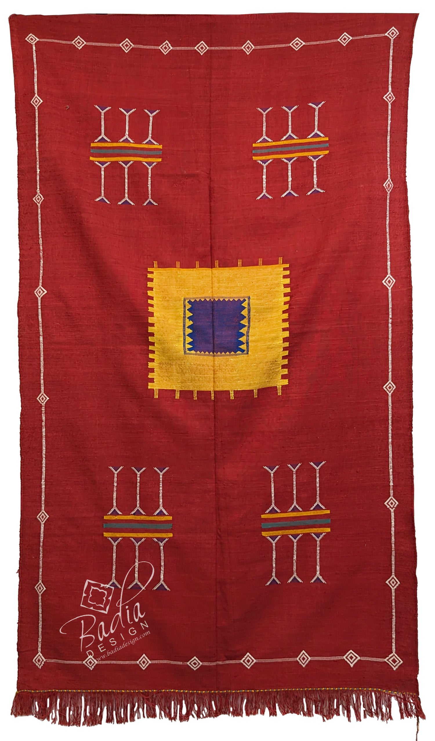 Red Tribal Rug with Beautiful Geometric Designs