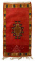 Moroccan Rust Red Tribal Rug with Central Cross Motif