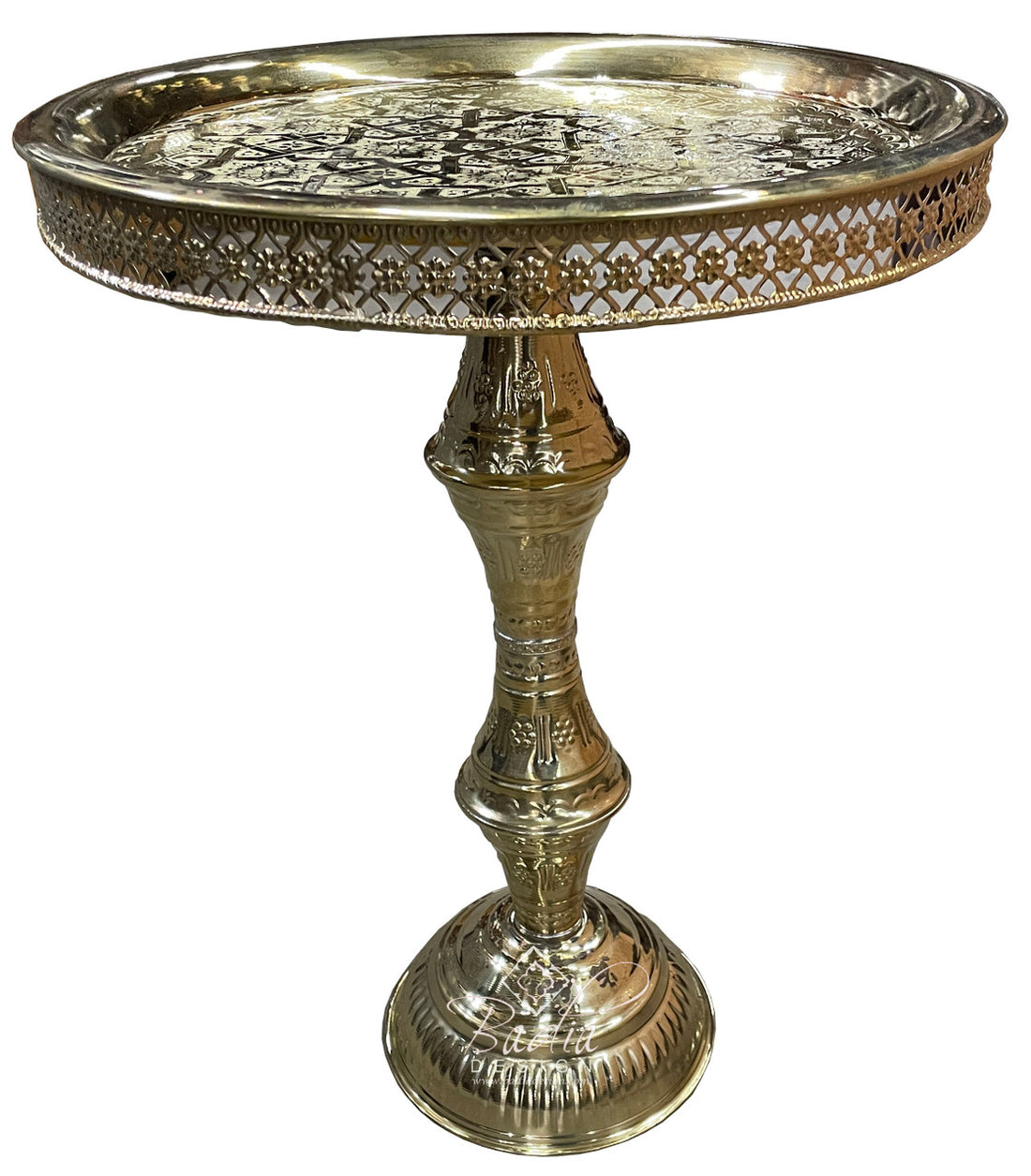Moroccan Silver Engraved Table