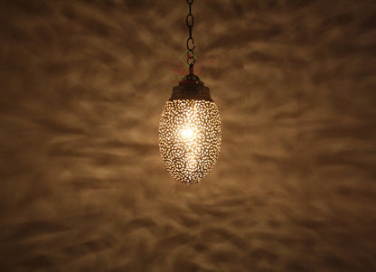 Silver Teardrop Shaped Pendant Light