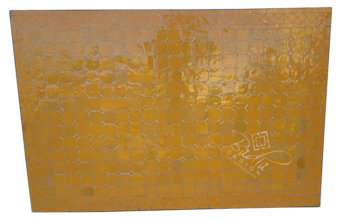 30"W x 48"L Solid Yellow Tile Table Top