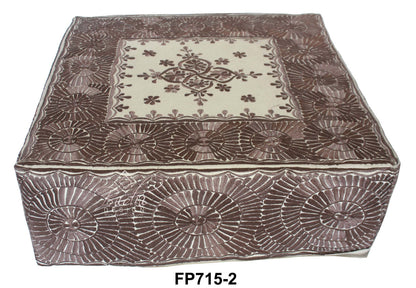 Square Embroidered Floor Ottoman