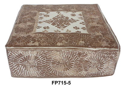 Square Embroidered Floor Ottoman